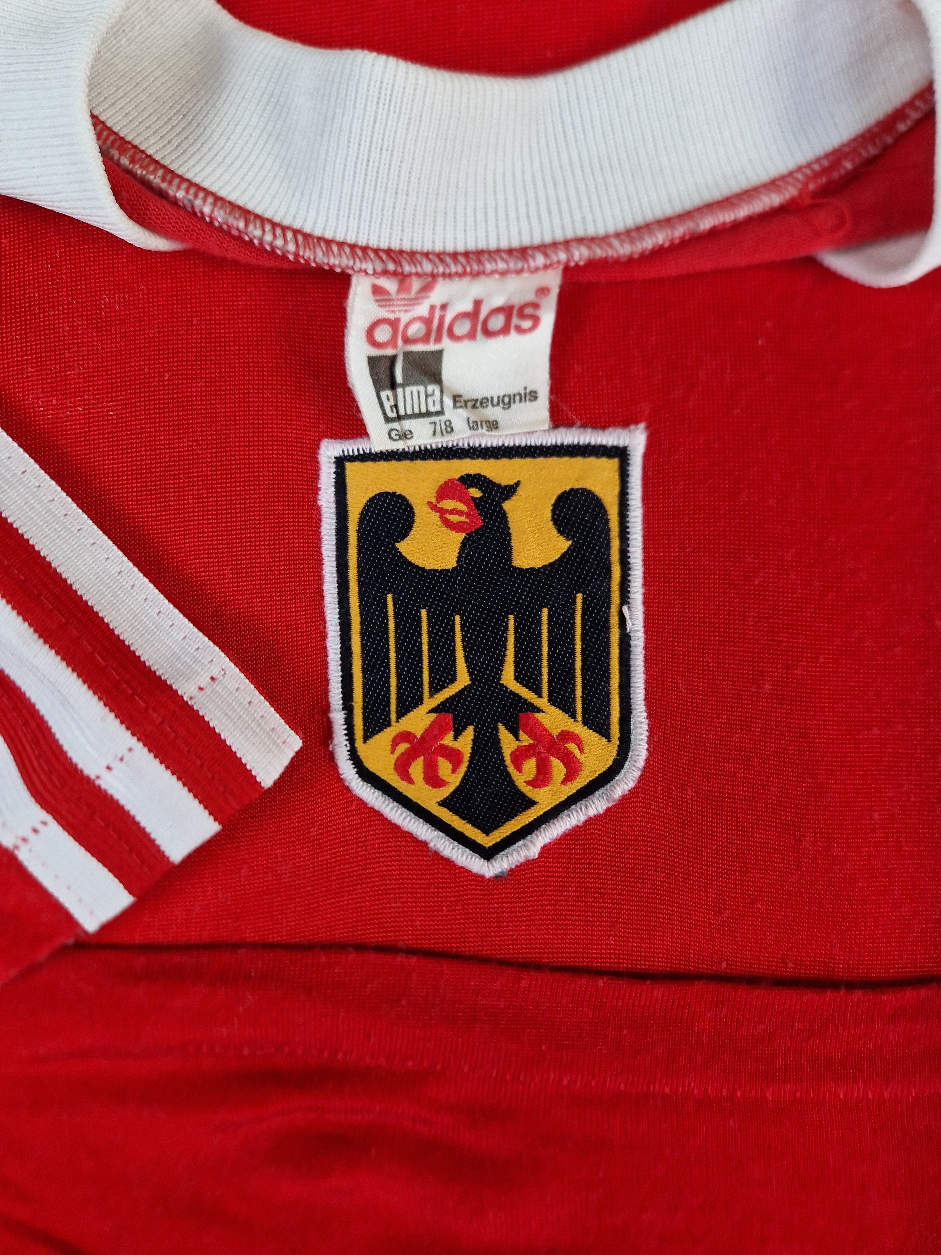 Rare! Vintage Adidas By Erima Trikot 70s  Made In West Germany Rot L - RareRags