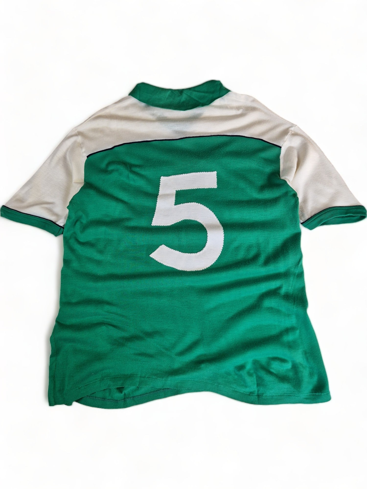 Vintage Ennerre Trikot 70s #5 Made In Italy Grün Weiß (52) L-XL - RareRags