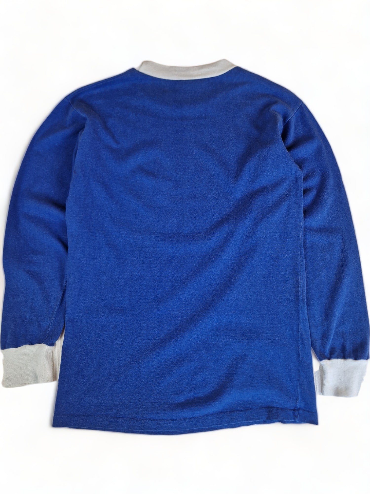 Vintage Erima Trikot Langarm 70s Blank Made In West Germany Blau Weiß M - RareRags
