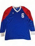 Vintage Palme Trikot Langarm 80s "SV Düdenbüttel Faustball" #6 Blau Rot M