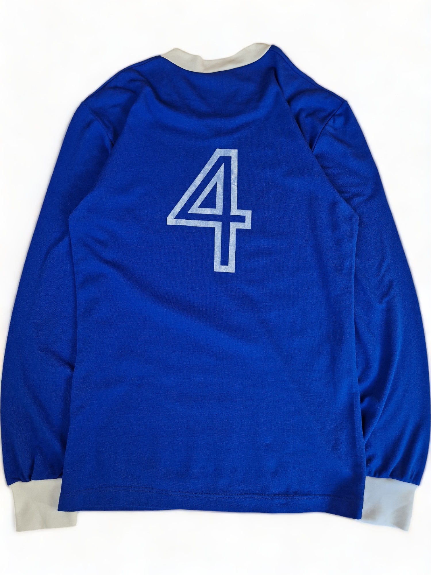 Vintage Diadora Trikot Langarm Mit Polokragen 70s #4 "Lanids & Gyr" Blau Weiß (5) M-L