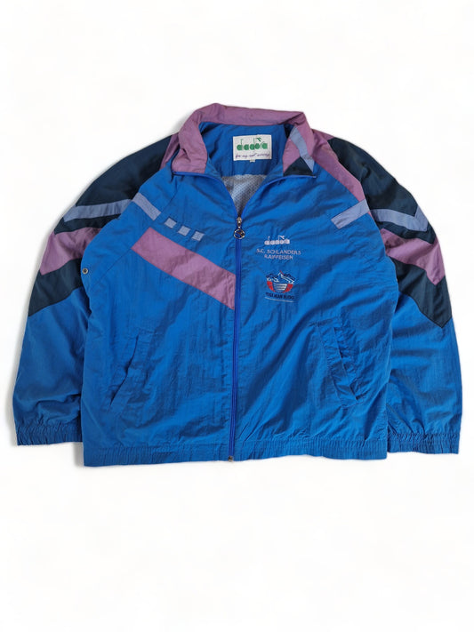 Vintage Diadora Sportjacke Nylon "S.C. Schlanders Raiffeisen Yoseikan Budo" Blau Lila L