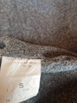 Vintage Exes Jacke Abstract Skelett/Fossilien Print Fleece Innenfutter Grau Blau S-M