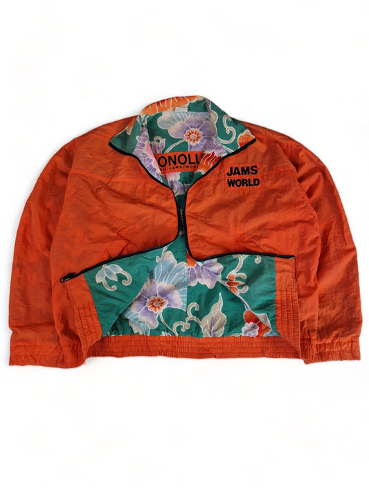 Vintage Sportjacke/Windbreaker Reversible 2in1 Surf Lines Jams World Honolulu Hawaii USA M