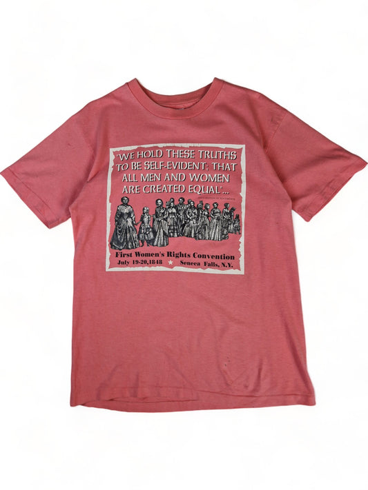 Vintage Anvil Shirt "First women's rights convention" Single Stitch Made In USA Altrosa M