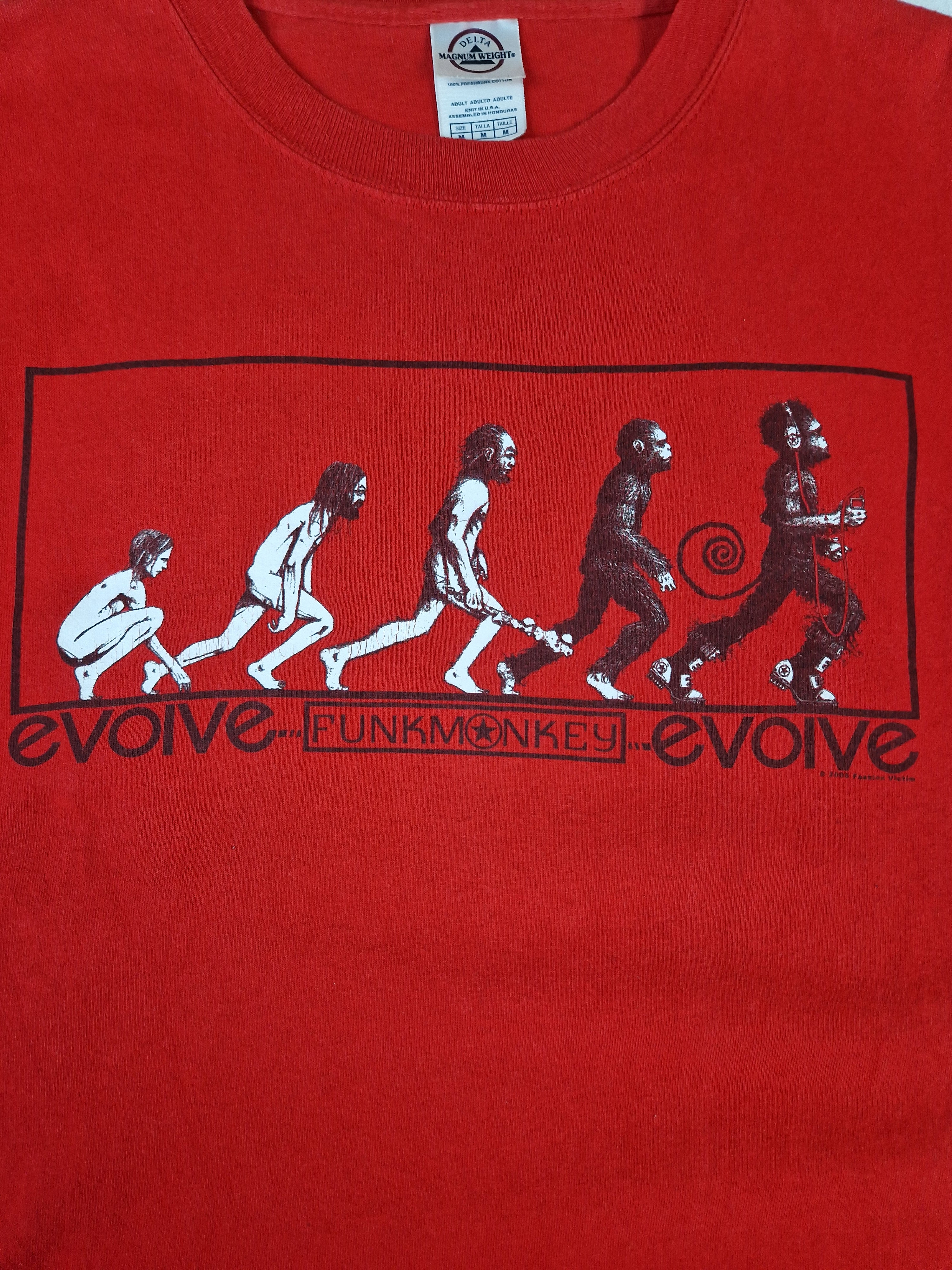 Vintage Fashion Victim Shirt FunkMonkey 2005 Delta Tag Rot M - RareRags