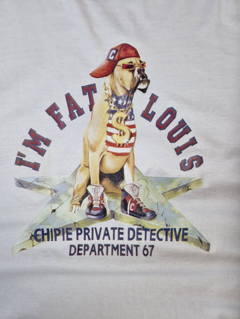 Vintage Chipie Shirt "I'm Fat Louis" Weiß L