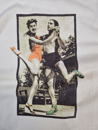 Vintage Linea Gitano Shirt Photo Print Couple Dancing Weiß S