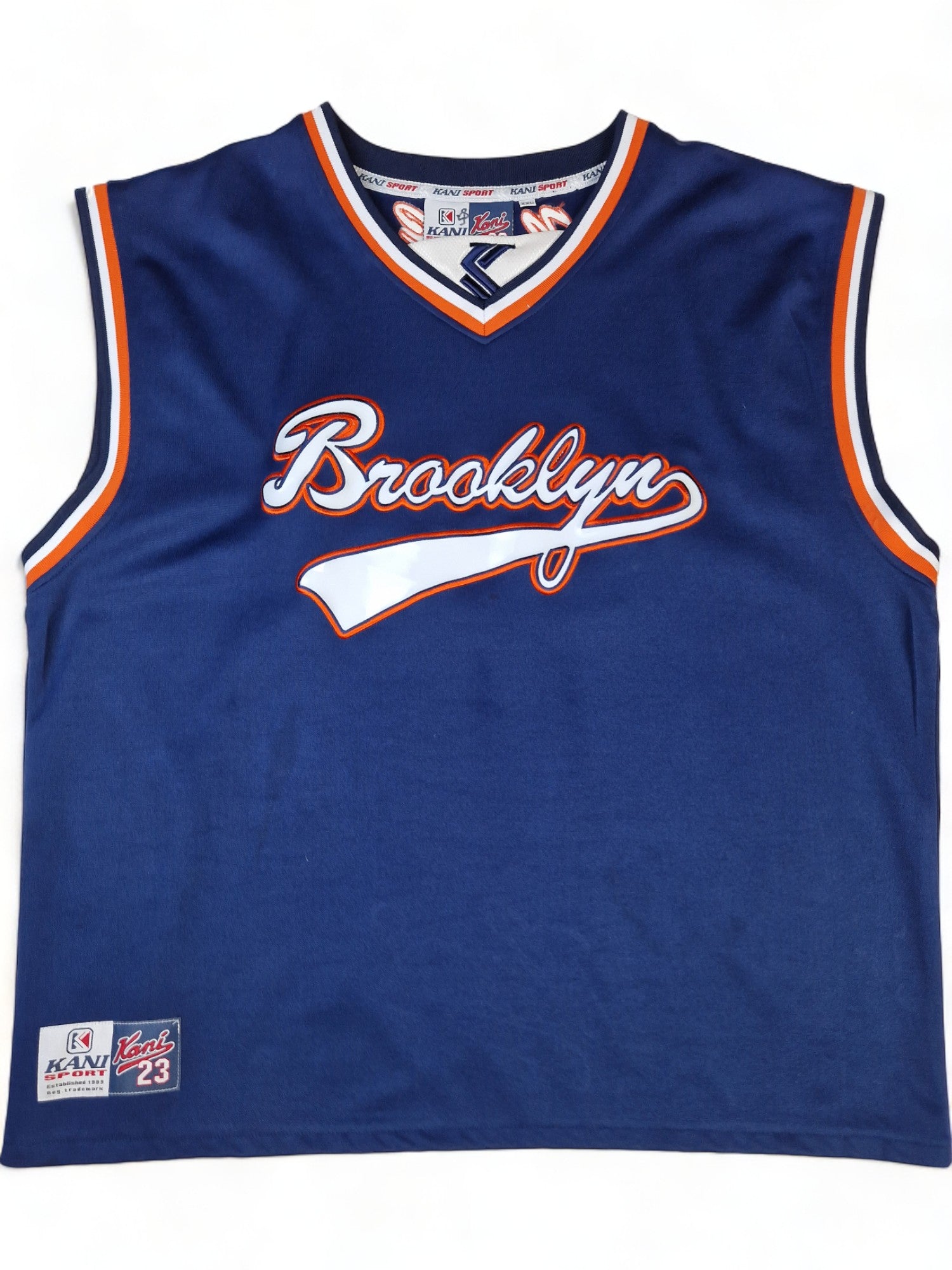 Vintage Karl Kani Jersey Brooklyn #23 Blau Orange XXL