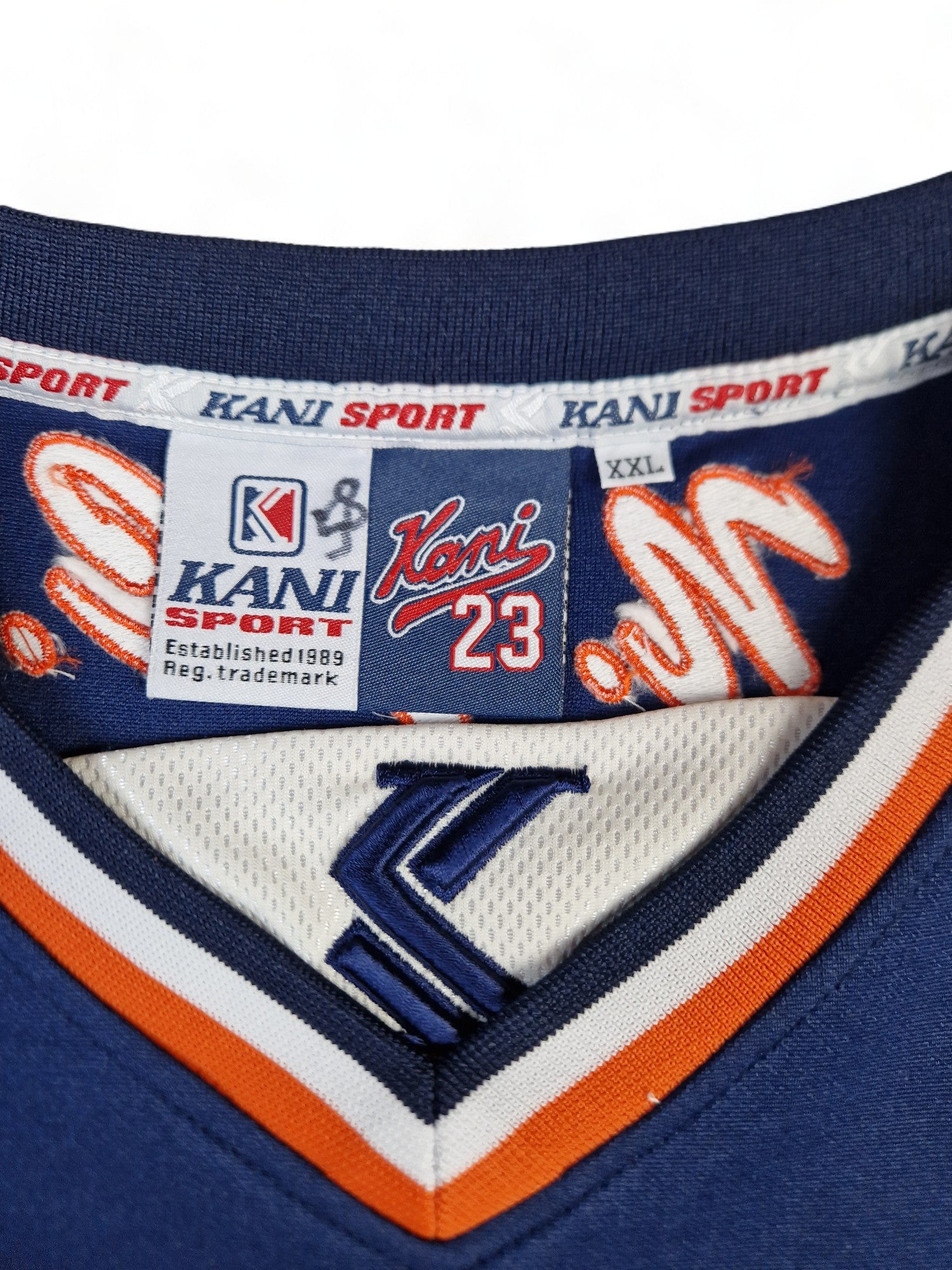 Vintage Karl Kani Jersey Brooklyn #23 Blau Orange XXL