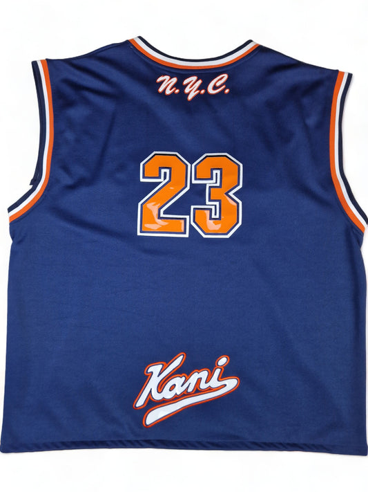 Vintage Karl Kani Jersey Brooklyn #23 Blau Orange XXL
