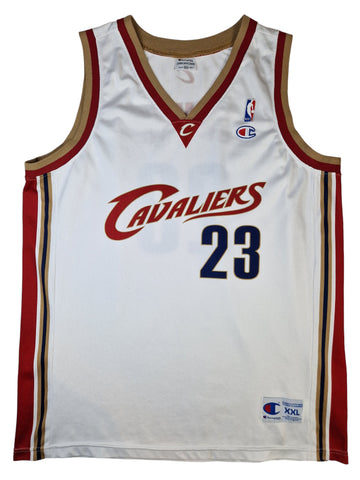 Vintage Champion Jersey Basketball Cleveland Cavaliers James #23 Made In Hungary Weiß XXL