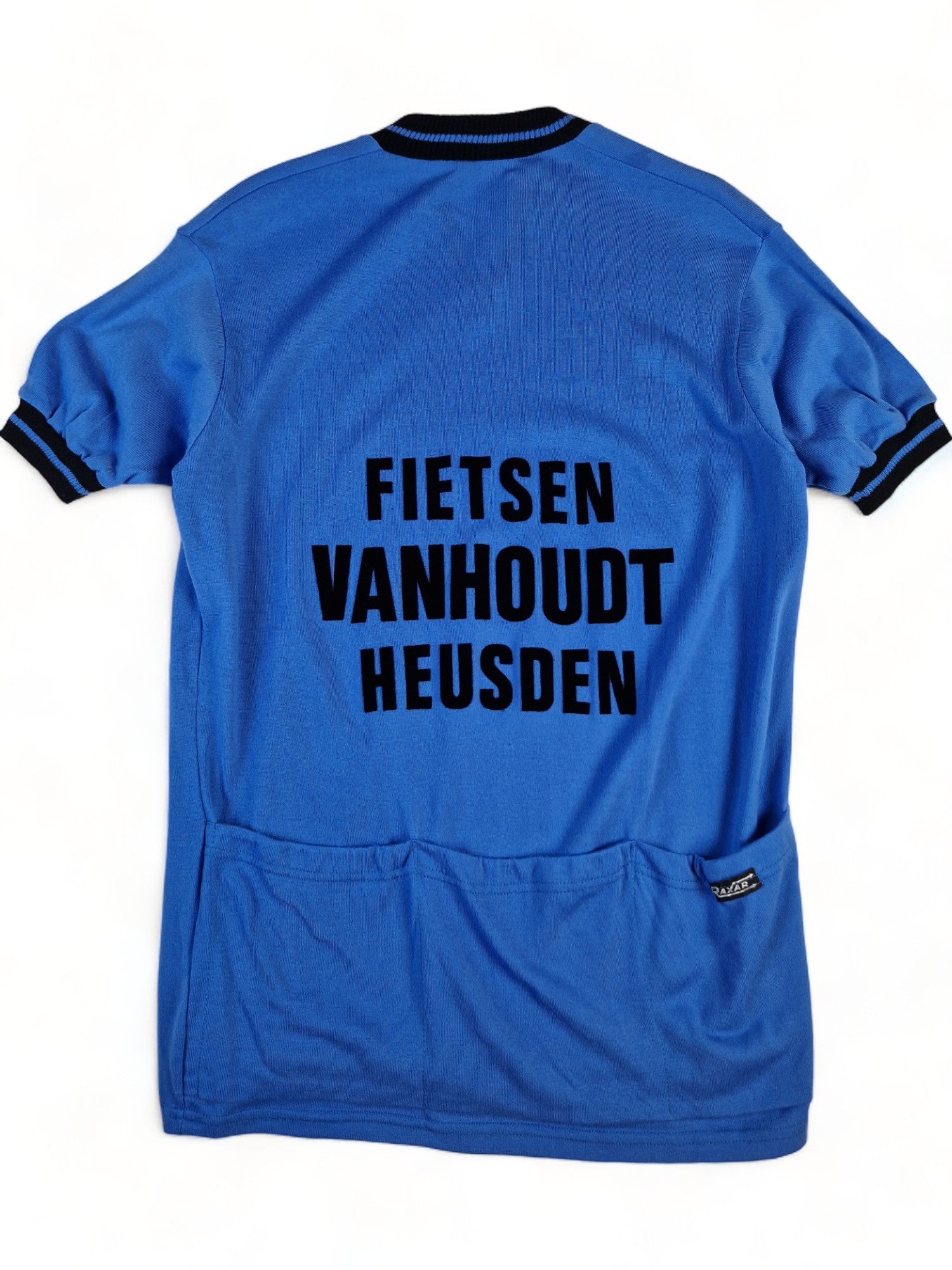 Vintage Raxar Rad-Trikot Fietsen Van Houdt Heusden Made In Belgium Blau (7) L-XL