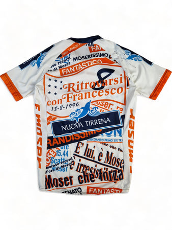 Vintage SEB Rad-Trikot Maglia Ciclismo Francesco Moser 20/8/95 Marca Mit Unterschrift Made In Italy Bunt XL