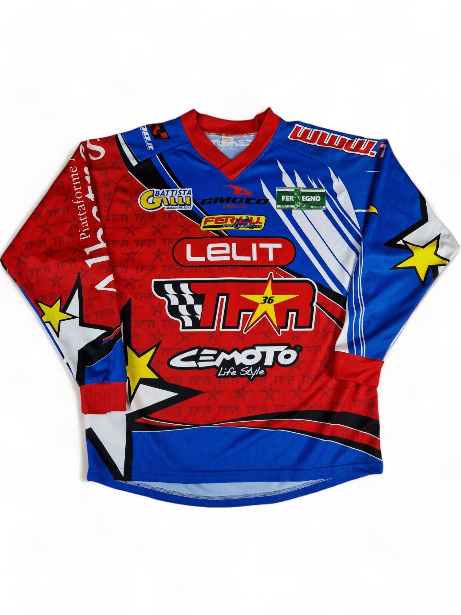 Motorcross-Trikot #144 Zizioli Made In Italy Blau Rot L