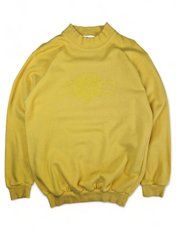 Vintage Man's Fashion Sweater Bestickt Gelb S