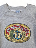 Vintage Hanes Sweater 80s "Anchor Steam Beer" Made In USA Grau XL