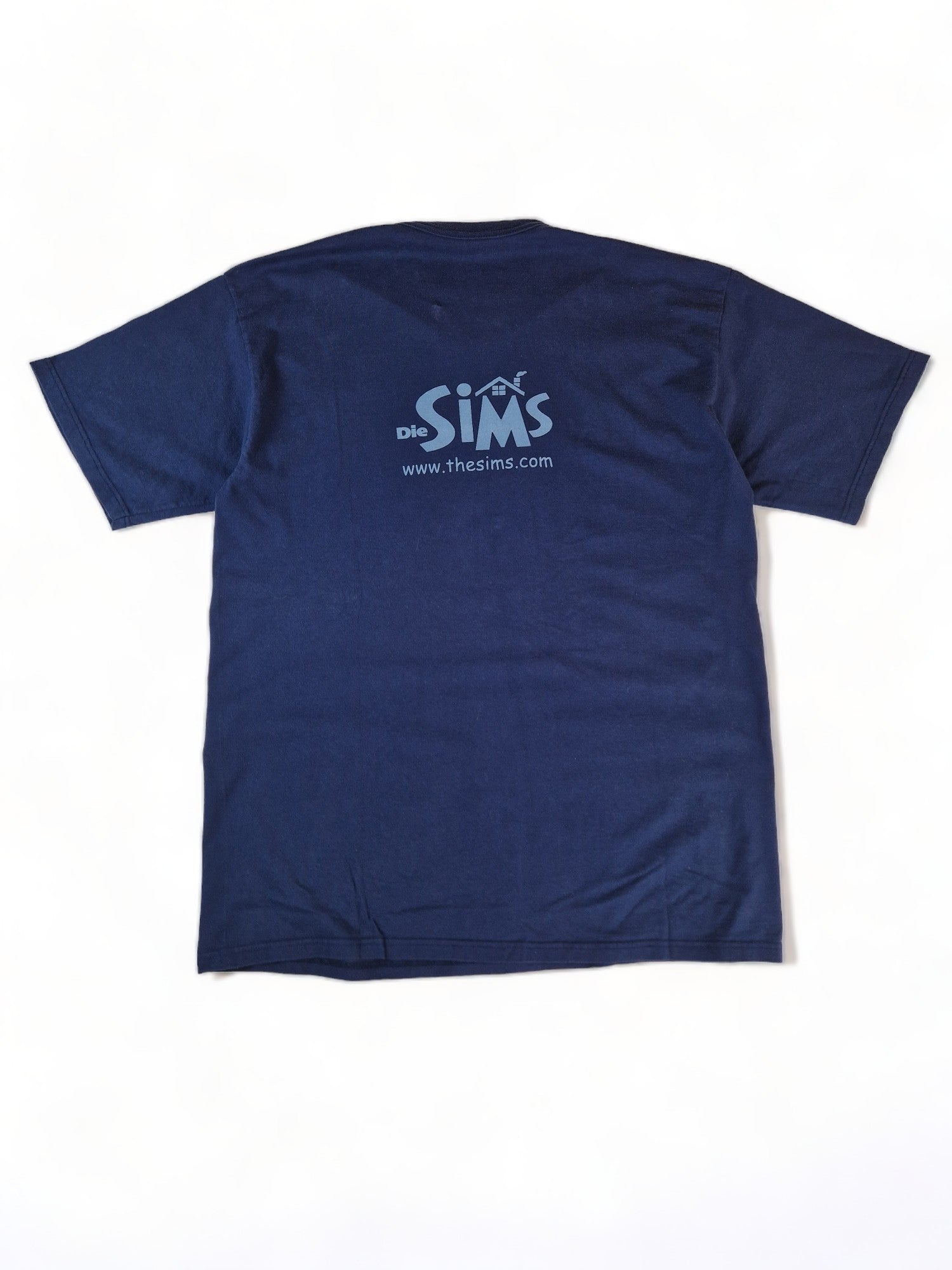 Vintage Promodoro Shirt Die Sims 2000s "Ich lebe mit 3 Frauen zusammen!" Dunkelblau XL - RareRags