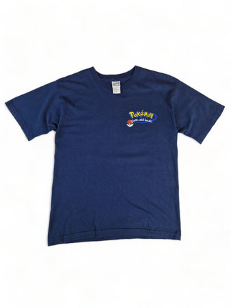 Vintage Pokemon Shirt "Poke Ball Go!" 1999 Nintendo Single Stitch Blau (Kindergröße L) S-M
