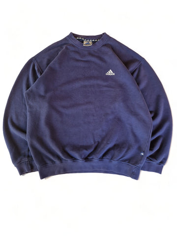 Vintage Adidas Swater Basic Made In Greece Navy M-L