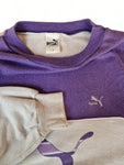 Vintage Puma Sweater Mit Bauchtasche Lila Grau (7) L-XL
