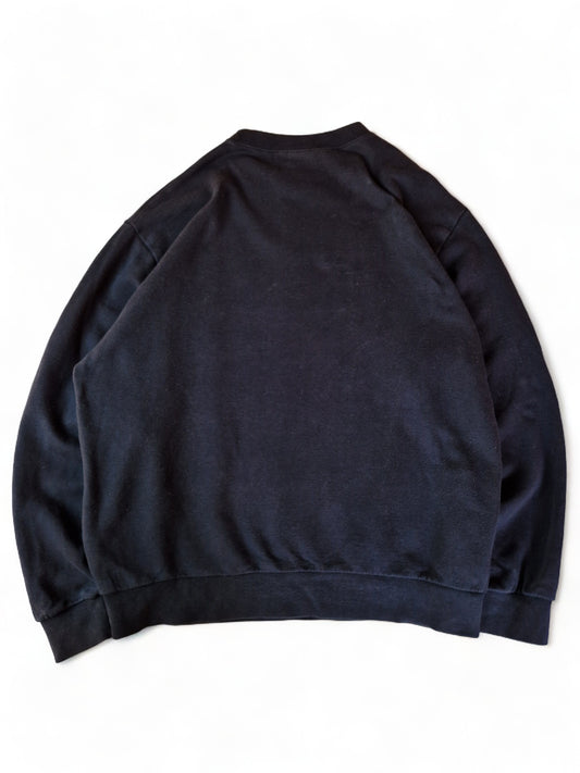 Vintage Wrangler Sweater Basic Logo Print Dunkelblau XXL