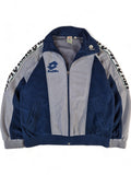 Vintage Lotto Sportjacke Calcio Italia Fußball Grau Blau M