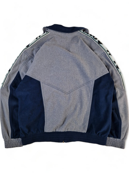 Vintage Lotto Sportjacke Calcio Italia Fußball Grau Blau M
