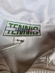 Vintage Lacoste Sportjacke Tennis Weiß Navy L-XL