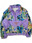 Vintage Capriole By Golden Team Sportjacke 80s Halfzip Flower Print Made In Italy Lila Bunt (36) S-M