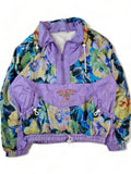 Vintage Capriole By Golden Team Sportjacke 80s Halfzip Flower Print Made In Italy Lila Bunt (36) S-M
