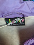 Vintage Capriole By Golden Team Sportjacke 80s Halfzip Flower Print Made In Italy Lila Bunt (36) S-M