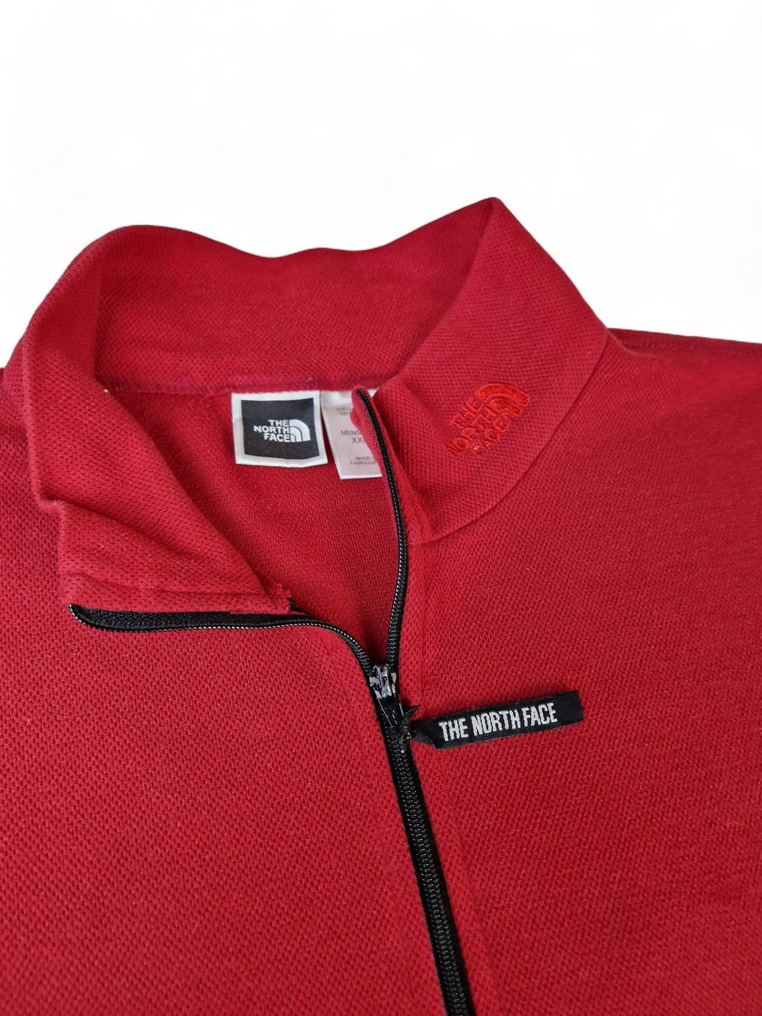 Vintage The North Face Shirt Mit Quarter Zip Made In USA Rot XXL - RareRags