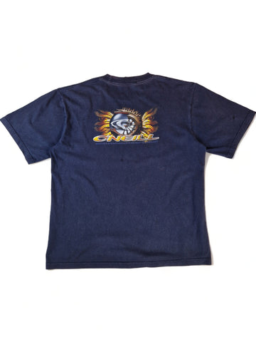 Vintage O'neil Bootleg Shirt Backprint Dunkelblau M-L