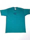 Vintage Calvin Klein Bootleg Shirt Auf Fruit Of The Loom Blank Türkis XL