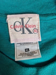 Vintage Calvin Klein Bootleg Shirt Auf Fruit Of The Loom Blank Türkis XL