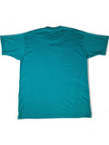 Vintage Calvin Klein Bootleg Shirt Auf Fruit Of The Loom Blank Türkis XL