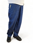 Vintage Tribal Jeans Y2K Vibe Baggy Fit Embroidery Blau 30