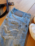 Vintage Karl Kani Jeans Baggy Y2K Fit V-Embroidery Hellblau 34/34