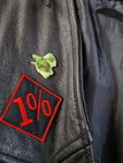 Vintage Date Leaf Lederweste Biker "Germany" Patches Schwarz L