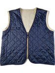 Vintage Adidas Weste Reversible 2in1 Stepp- Und Stoffweste Navy Beige M