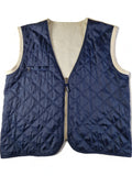 Vintage Adidas Weste Reversible 2in1 Stepp- Und Stoffweste Navy Beige M