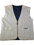 Vintage Adidas Weste Reversible 2in1 Stepp- Und Stoffweste Navy Beige M