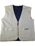 Vintage Adidas Weste Reversible 2in1 Stepp- Und Stoffweste Navy Beige M
