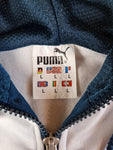Vintage Puma Weste Basketball Warn Up Weiß Blau L