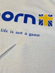 Vintage Fruit Of The Loom Shirt Reebok Bootleg "Reeborn, bc eternal life is not a game" Made In USA Single Stitch M