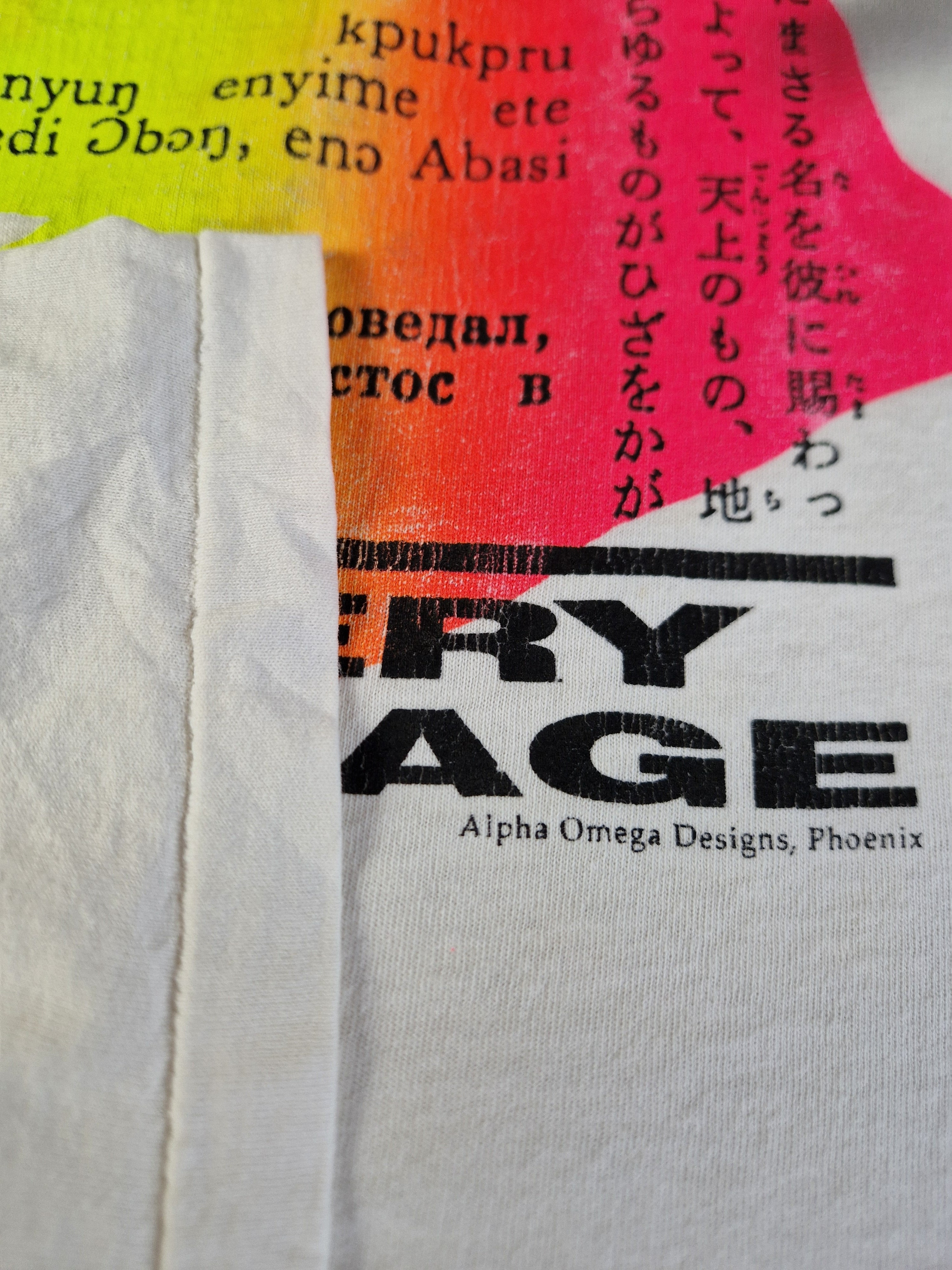 Vintage Shirt "Jesus is lord in every language" Single Stitch Weiß L-XL - RareRags