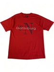 Vintage Fruit Of The Loom Shirt "Gatlinburg" Calvin Klein Bootleg Single Stitch Made In USA Rot L