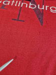 Vintage Fruit Of The Loom Shirt "Gatlinburg" Calvin Klein Bootleg Single Stitch Made In USA Rot L