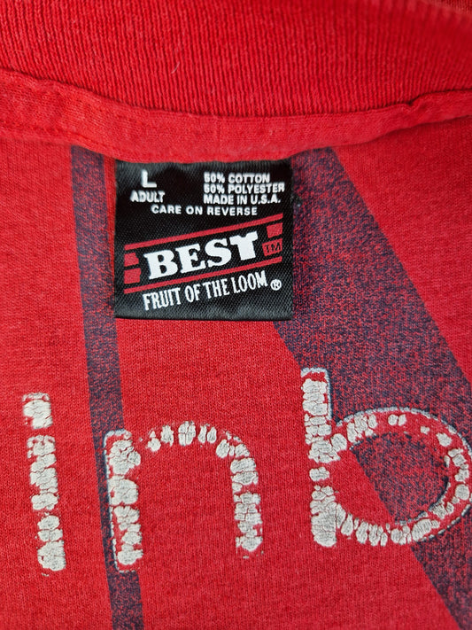 Vintage Fruit Of The Loom Shirt "Gatlinburg" Calvin Klein Bootleg Single Stitch Made In USA Rot L